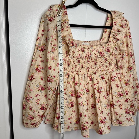 Hyacinth House - Tuckernuck - Addison Floral ruffle sleeve top - small nwt - Picture 10 of 10